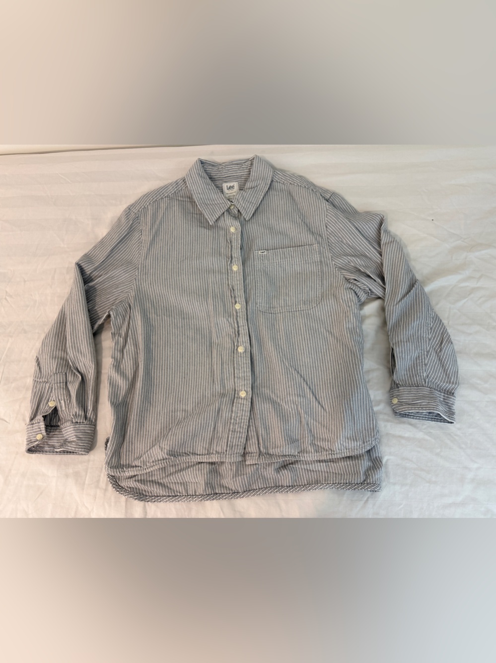 Lee relaxed-fit striped button-up shirt railroad stripe M.